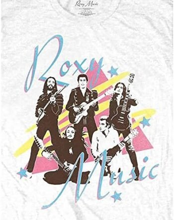 Roxy Music T Shirt Guitars Band Logo Mens White